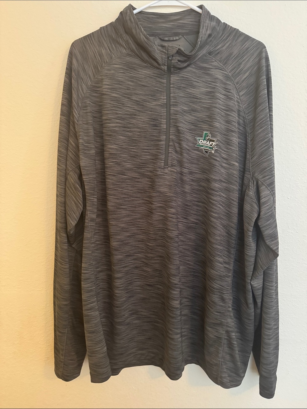 Gray Dallas stars Draft Logo Quarter-Zip Pullover 2x